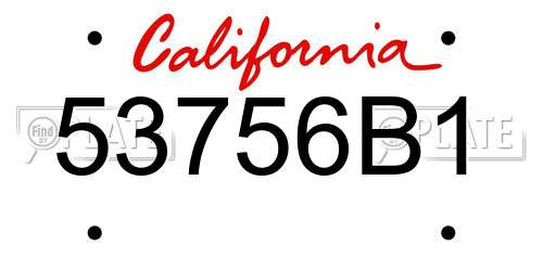53756B1 California License Plate