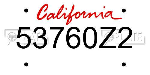 53760Z2 California License Plate