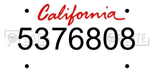 5376808 California License Plate