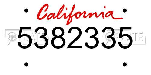 5382335 California License Plate
