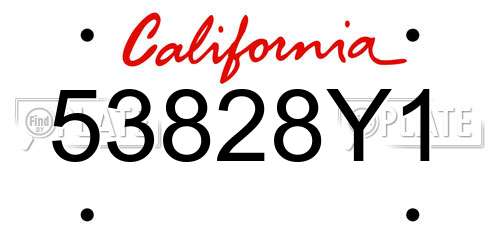 53828Y1 California License Plate