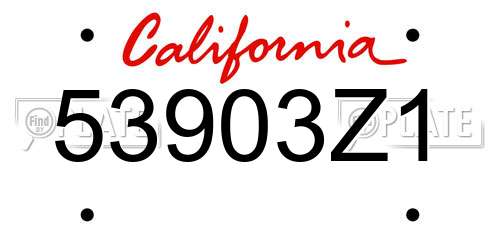 53903Z1 California License Plate