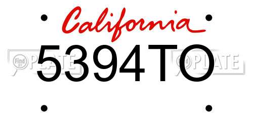 5394TO California License Plate