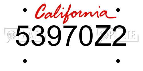 53970Z2 California License Plate