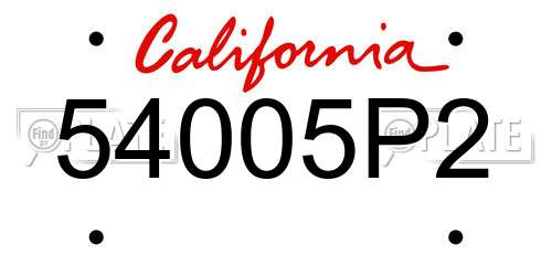 54005P2 California License Plate
