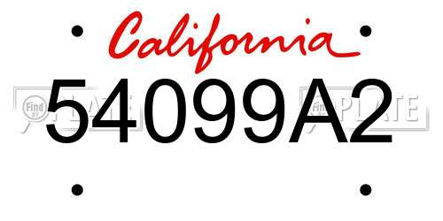 54099A2 California License Plate
