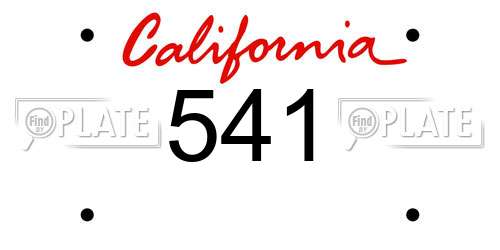 541 California License Plate