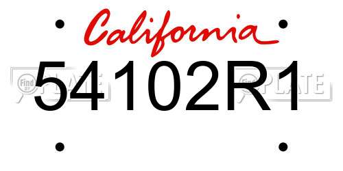 54102R1 California License Plate
