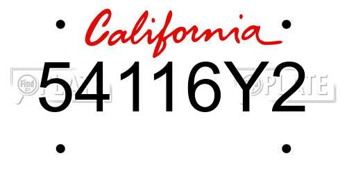 54116Y2 California License Plate