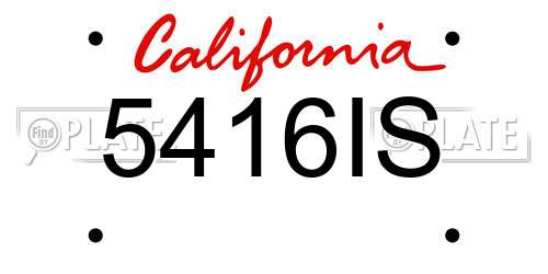 5416IS California License Plate