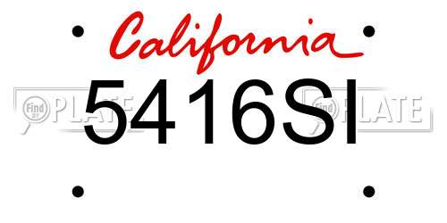 5416SI California License Plate
