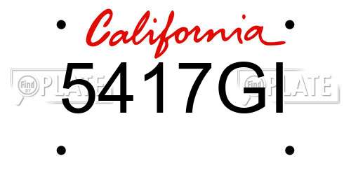 5417GI California License Plate