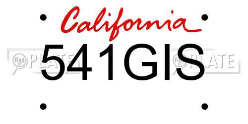 541GIS California License Plate