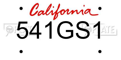 541GS1 California License Plate
