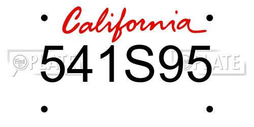 541S95 California License Plate
