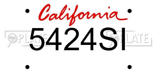 5424SI California License Plate