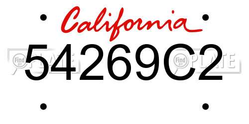 54269C2 California License Plate