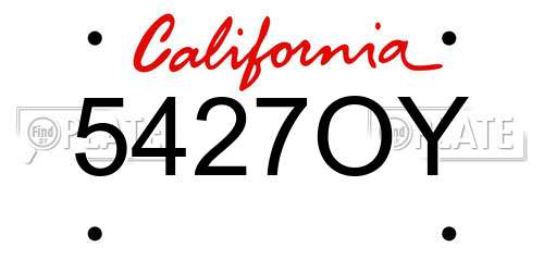 5427OY California License Plate