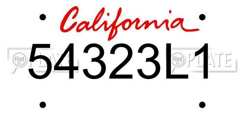 54323L1 California License Plate