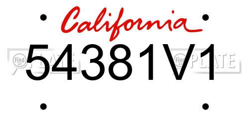 54381V1 California License Plate