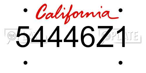 54446Z1 California License Plate