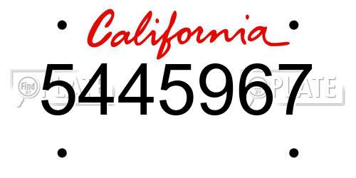5445967 California License Plate