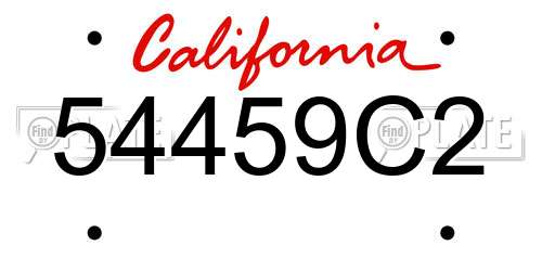 54459C2 California License Plate