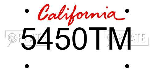 5450TM California License Plate