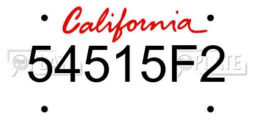 54515F2 California License Plate
