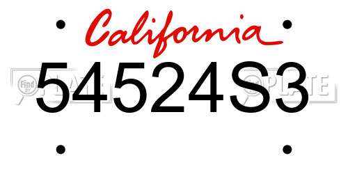 54524S3 California License Plate