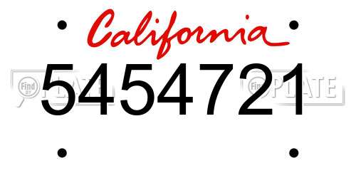 5454721 California License Plate