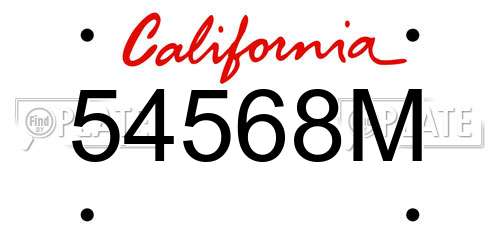 54568M California License Plate