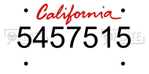 5457515 California License Plate