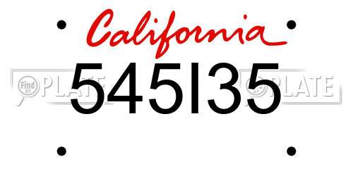 545I35 California License Plate