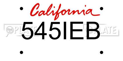 545IEB California License Plate