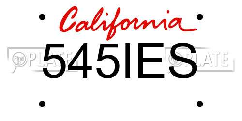545IES California License Plate