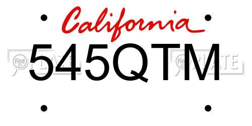545QTM California License Plate