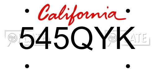 545QYK California License Plate
