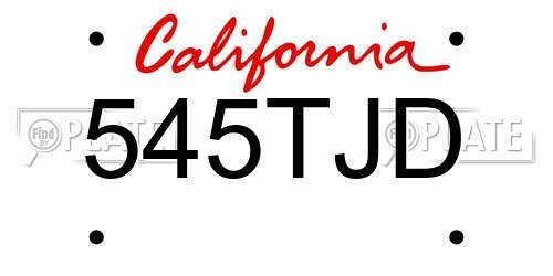 545TJD California License Plate