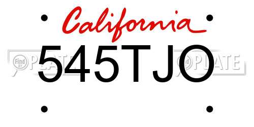 545TJO California License Plate