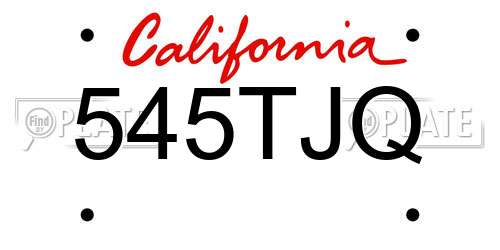 545TJQ California License Plate