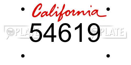 54619 California License Plate