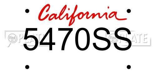 5470SS California License Plate