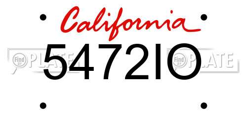 5472IO California License Plate