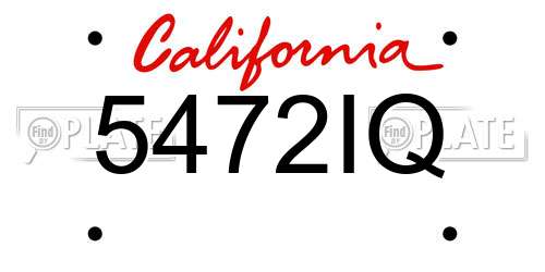 5472IQ California License Plate