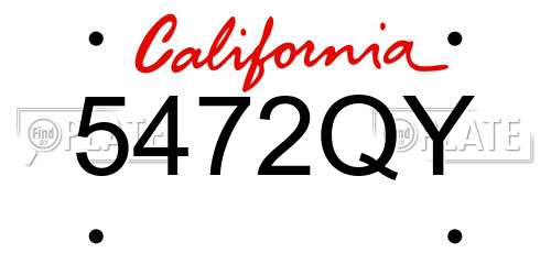 5472QY California License Plate