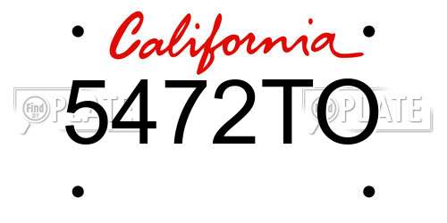 5472TO California License Plate