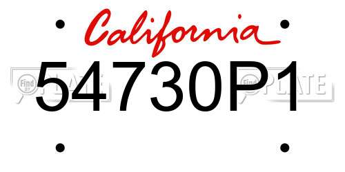 54730P1 California License Plate