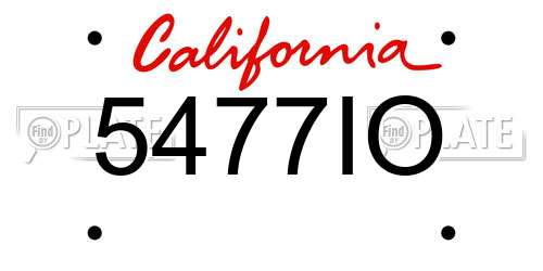 5477IO California License Plate