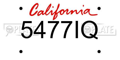 5477IQ California License Plate